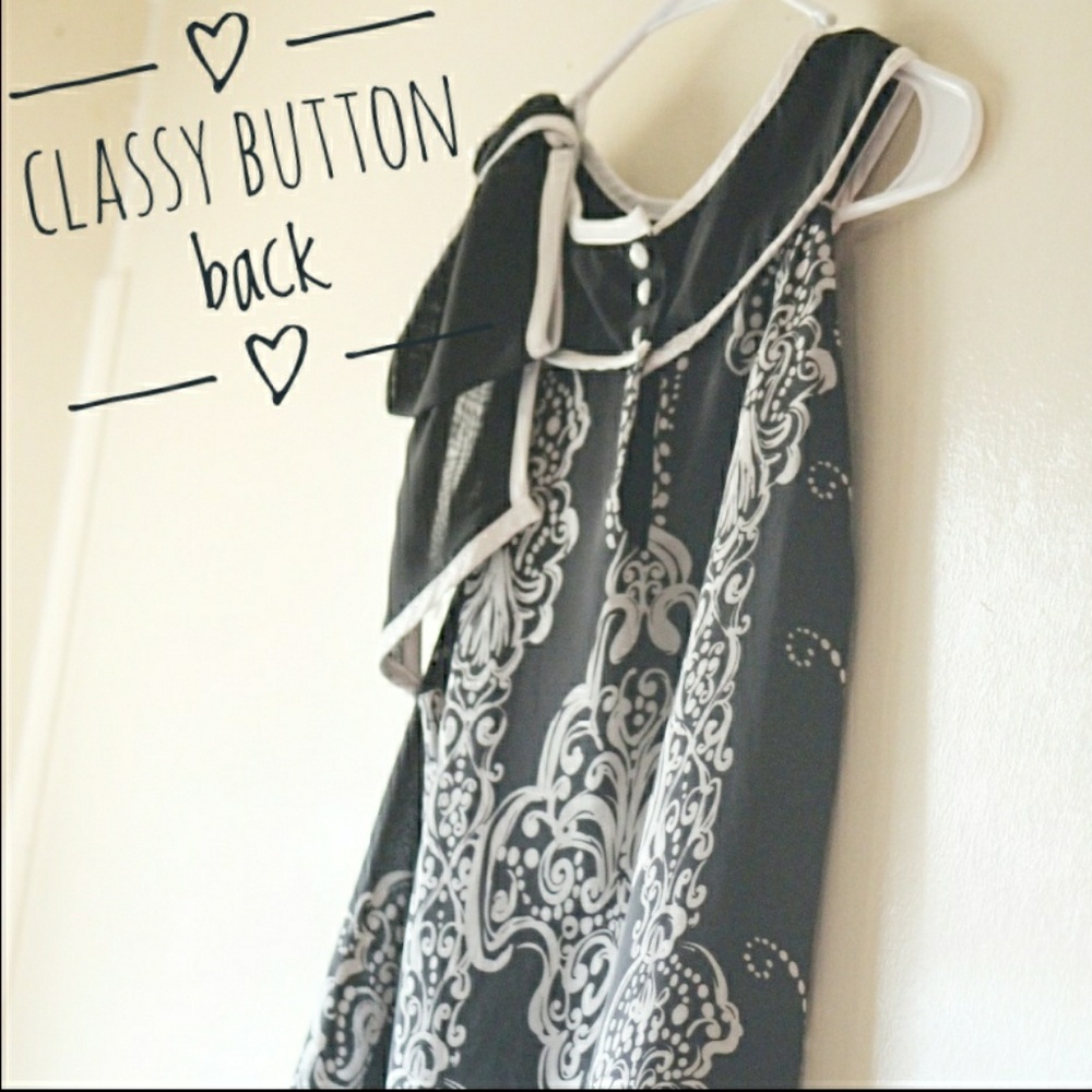 Misty & Max Sleeveless Black and White Blouse - Picture 3 of 5